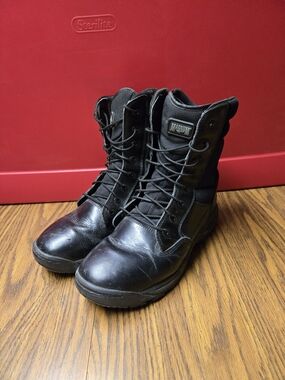 Magnum Men’s Black Tactical Boots - Durable Lace-Up Inside Zip Comfort.